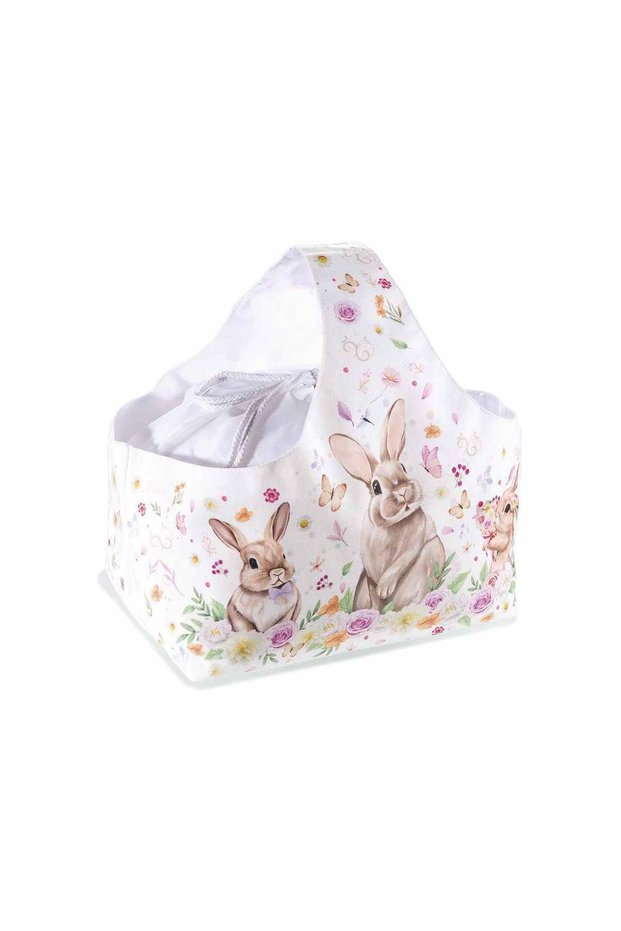 Coș de Paște textil multicolor 30x22.5x37 cm