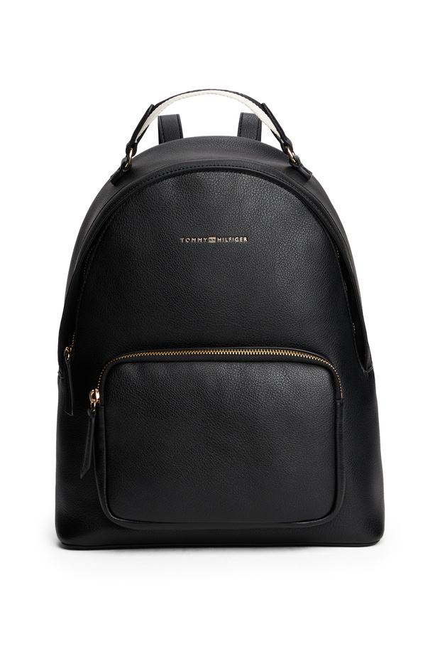 Tommy Hilfiger Women Black Logotape Backpack - 1