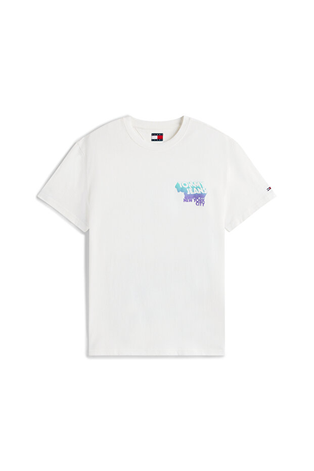 Tommy Hilfiger Men Ecru Regular Fit Stack Backprint Short Sleeve T-Shirt - 4