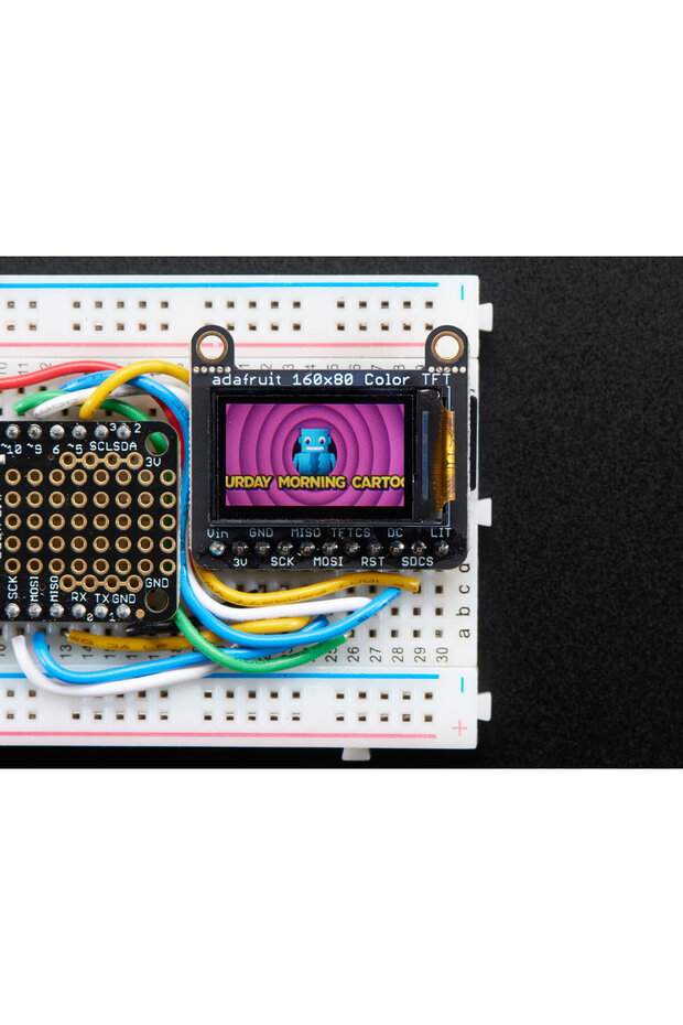 0.96" 160x80 Color TFT Display with MicroSD Card Breakout - ST7735 - 1