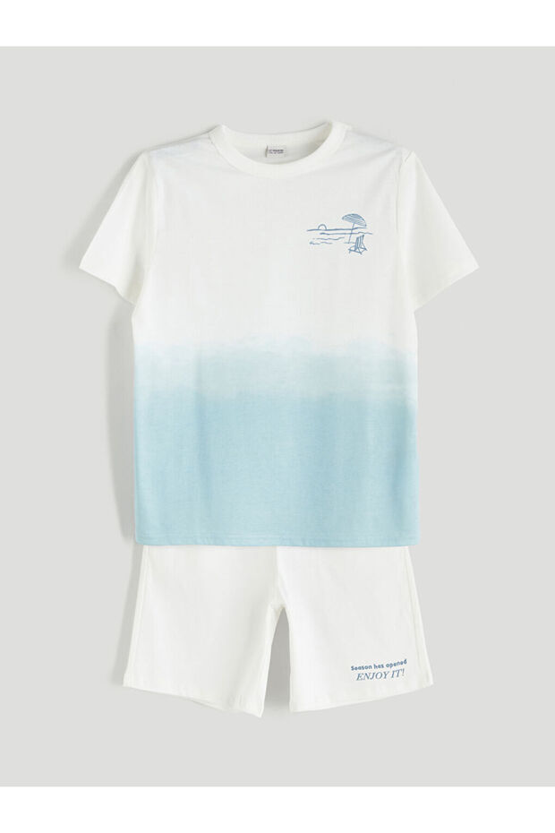 Lcw Crew Neck Boys T-Shirt and Shorts
