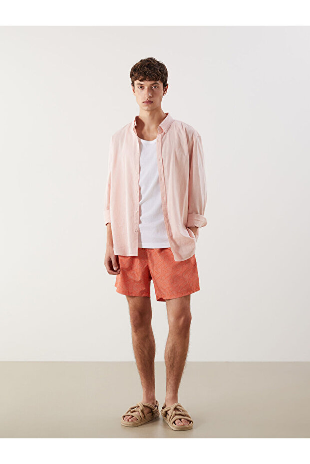 Create Your Style from Uzg Store |   Short Length Patterned Men's Swim Shorts - 1