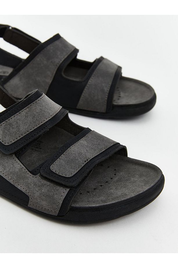 LCW STEPS Siyah Çift Bantlı Erkek Sandalet - 3
