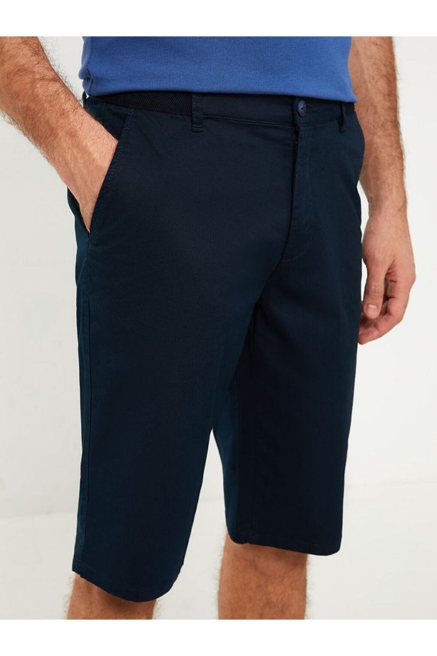 Rahat Kalıp Gabardin Erkek Bermuda Şort - 3