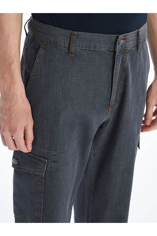 Jeans Gri Standart Kalıp Erkek Jean Şort - 3