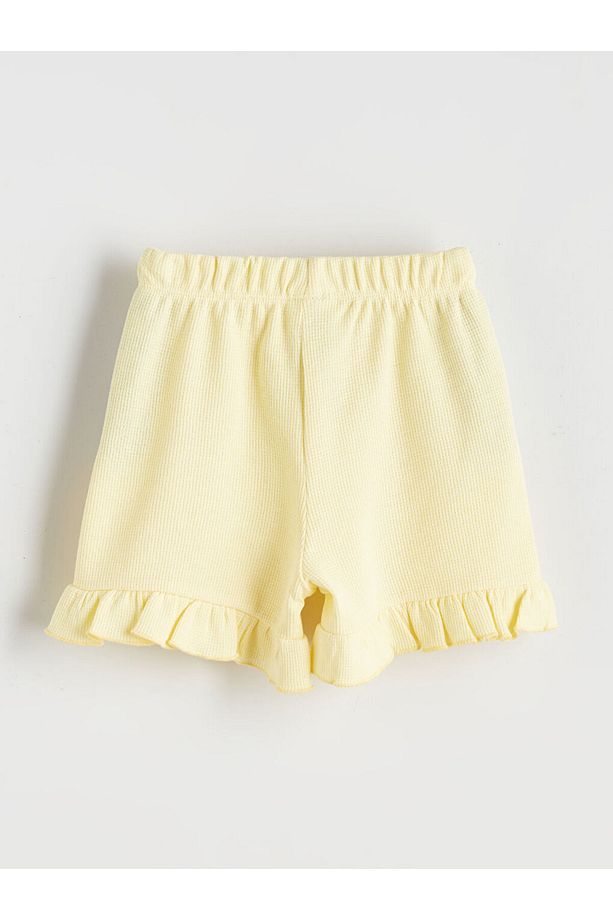 Beli Lastikli Basic Kız Bebek Şort 2'li - 3
