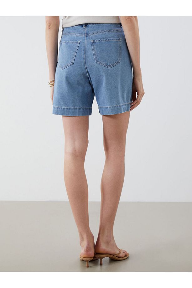 Bermuda Fit Kadın Jean Şort - 4