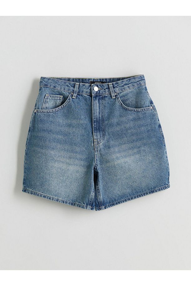 LCW Mom Fit Kadın Jean Şort - 5