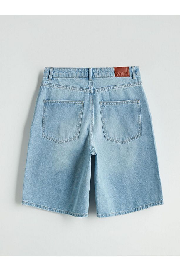 XSIDE Mavi Bermuda Fit Kadın Jean Şort - 6