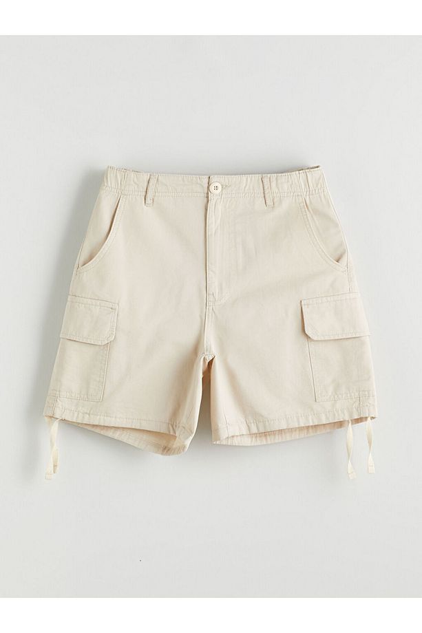 Standart Fit Gabardin Kadın Kargo Şort - 5