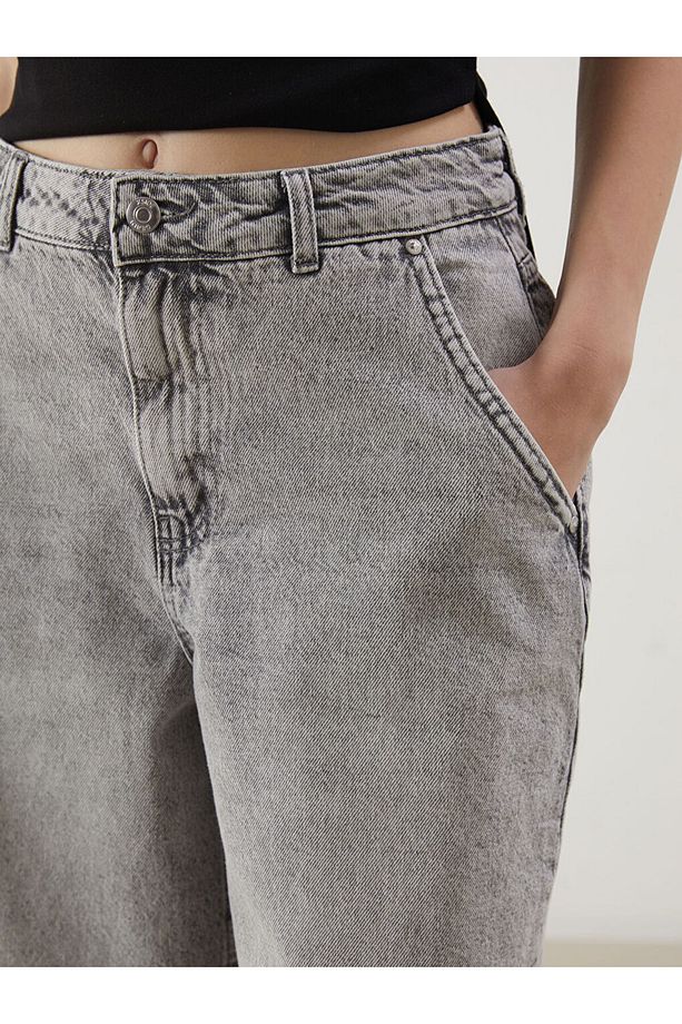 Xside Gri Bermuda Fit Kadın Jean Şort - 3