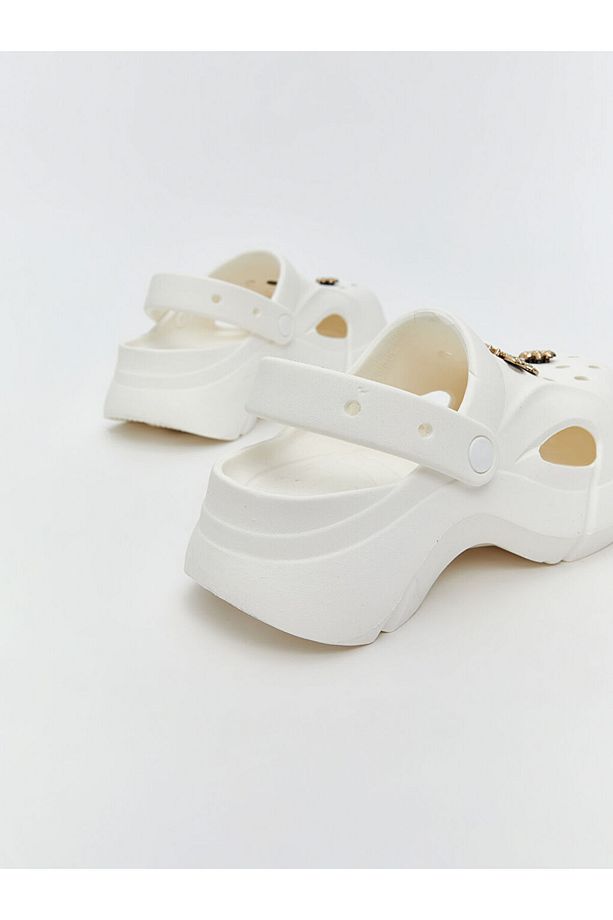 Lcw Steps Ekru Baskılı Kadın Plaj Sandaleti - 5