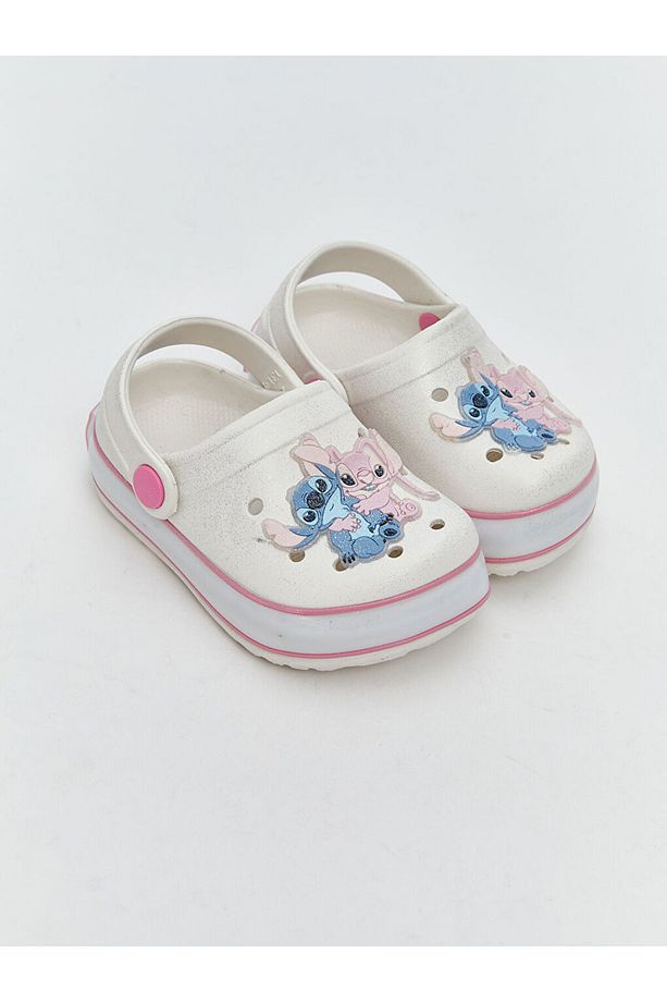 LCW STEPS Beyaz Lilo and Stitch Baskılı Tabanı Işıklı Kız Bebek Plaj Sandaleti - 2