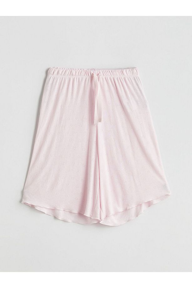 Bisiklet Yaka Kalp Desenli Hamile Şortlu Pijama Takımı - 8