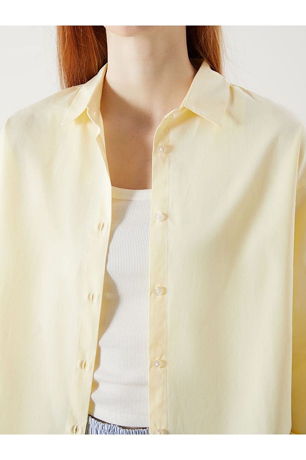XSIDE Sari Oversize Poplin Kadın Gömlek - 3