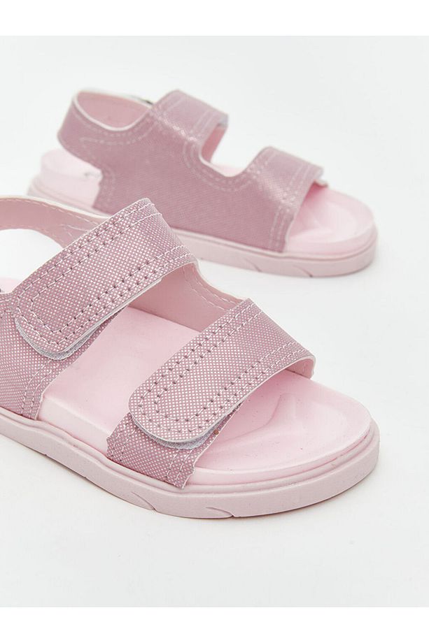 Pembe Çift Bantlı Cırt Cırtlı Kız Bebek Sandalet - 3
