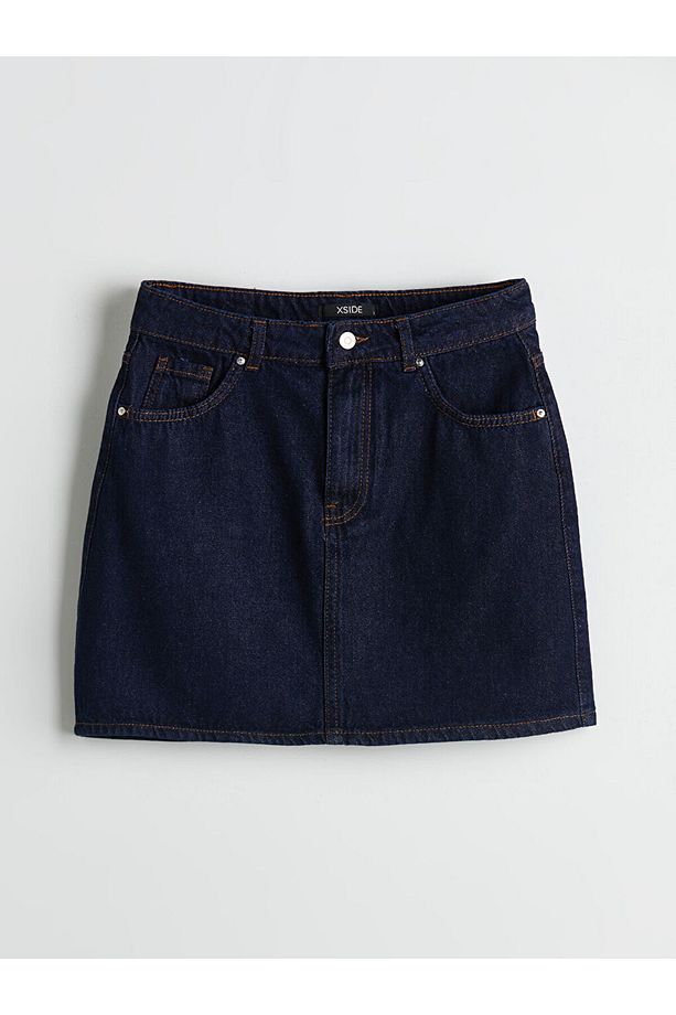 XSIDE Mavi Dar Fit Mini Jean Etek - 5
