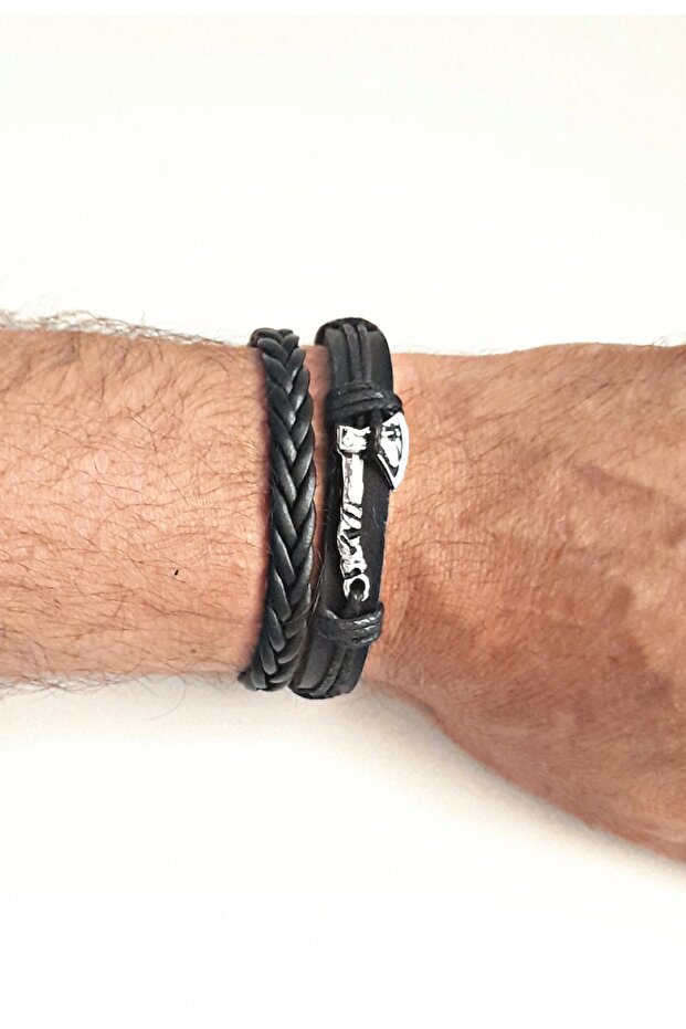 Balta Design 2-Pack Fashionable Khaki Leather Bracelet
