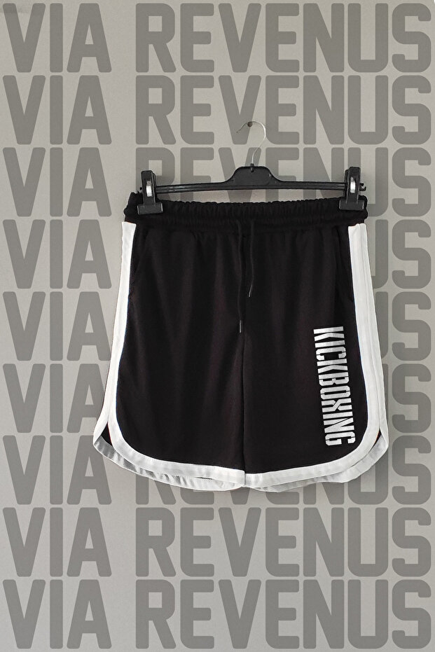 Kickboxing Printed Sports Training Shorts with Piping Detail