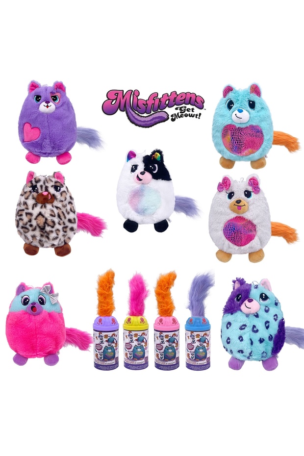 Misfittens Surprise Plush Rabbit Cat Toys Sweet Collectible Cute Figure Set