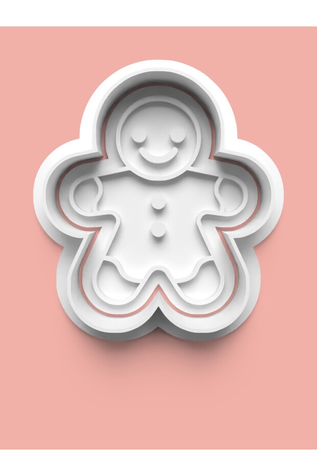 New Year's Themed Gingerbread Man Cookie Mold and Sugar Dough Mold