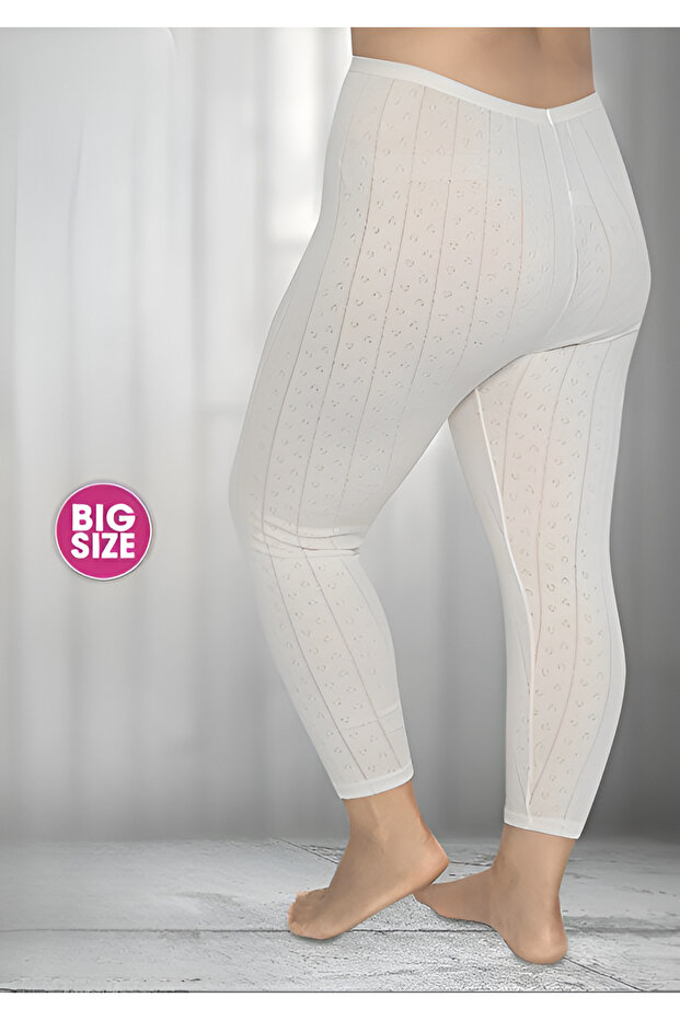 Women's Jacquard Battal Leggings - 90% Cotton (Lilitime)