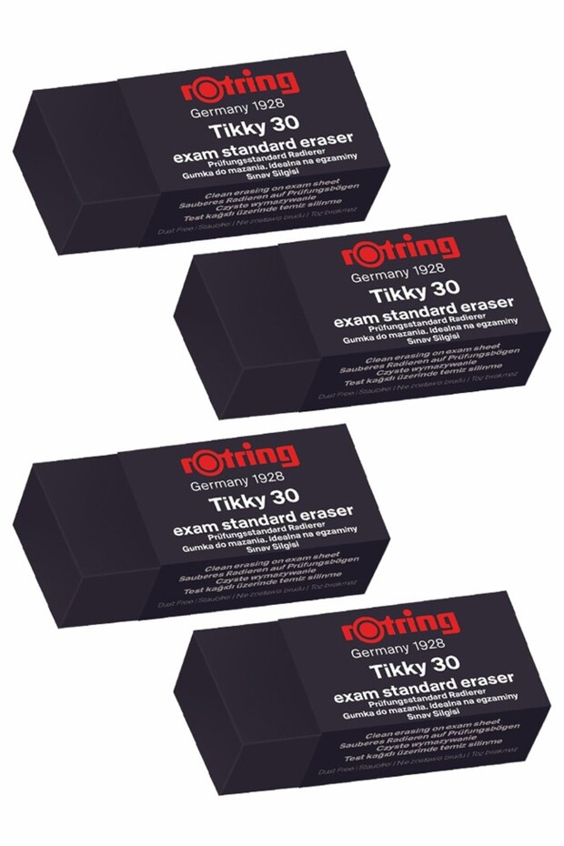 Medium Size Black Eraser 4 Pieces Exam Eraser Rotring Non-Marking Dust-Free Sigi Quality Original