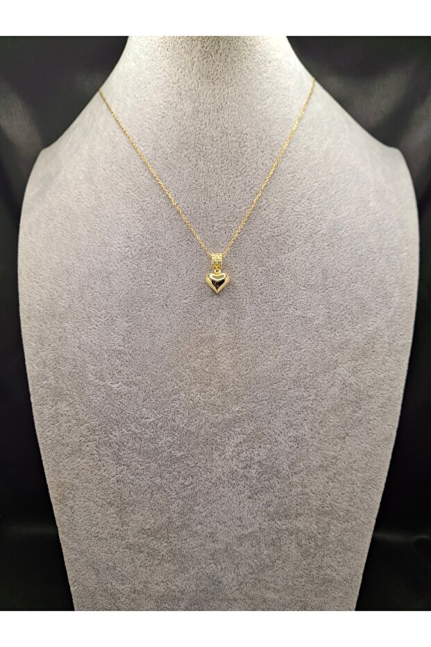 Gold Color Stone Balloon Heart Model Steel Necklace