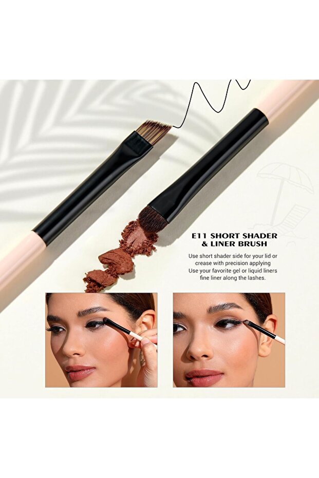 Travel Makeup Brushes Set 6-in-3 Double Sided Contour Brush Dual Ended Eyeshadow Brush T507 - 6