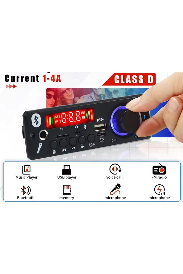 Bluetooth Araç teyip mp3 çalar usb li radyo teyp modülü Kaliteli - 2