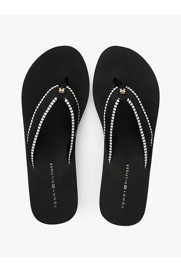 TH Monogram Wedge Flip-Flops - 4
