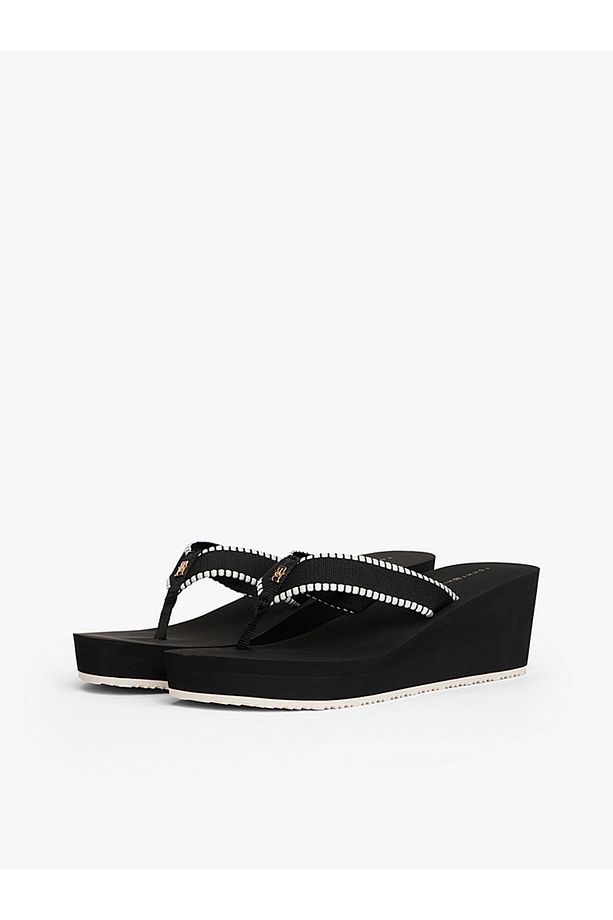 TH Monogram Wedge Flip-Flops - 3