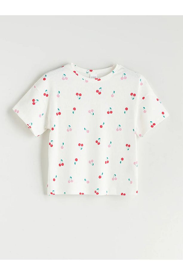 LCW Kids Ekru Bisiklet Yaka Kız Çocuk Şortlu Pijama Takımı - 2