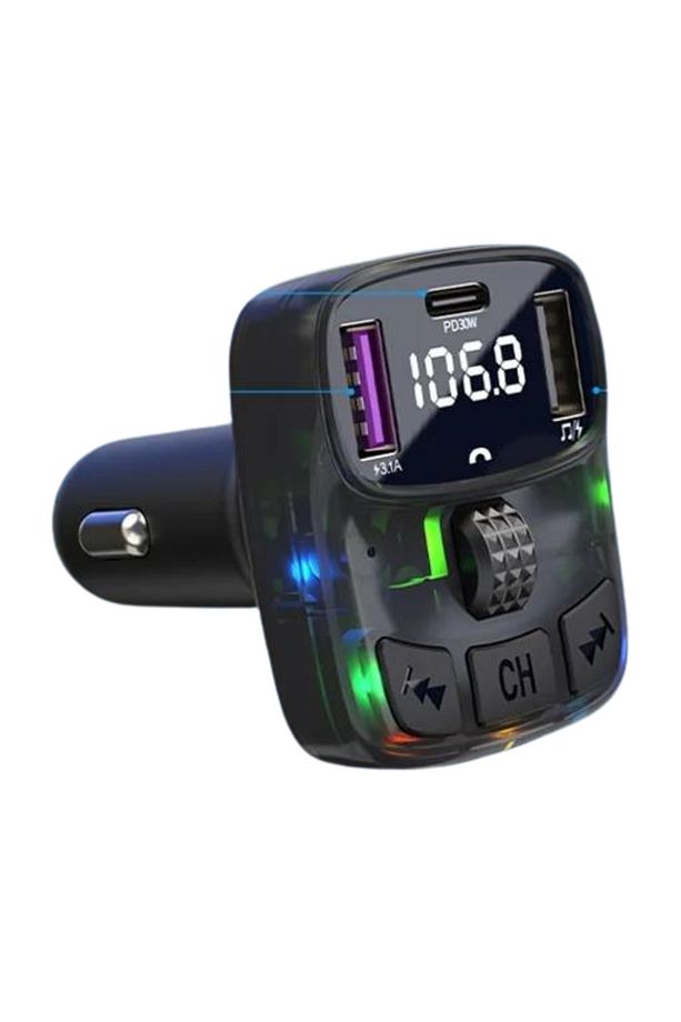Bluetooth Fm Transmitter Araç Kiti C-56| 30w Hızlı Şarj, Oto Çakmaklık, Usb Type-c, Mp3 Çalar, Radyo - 7