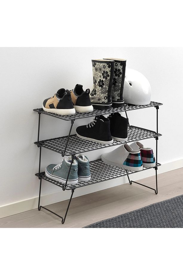 QUİCK 2 Adet Ayaklı Katlanabilir Ayakkabılık 58x27x17 Cm İkea 2'li Set Metal Ayakkabı Düzenleyici - 3