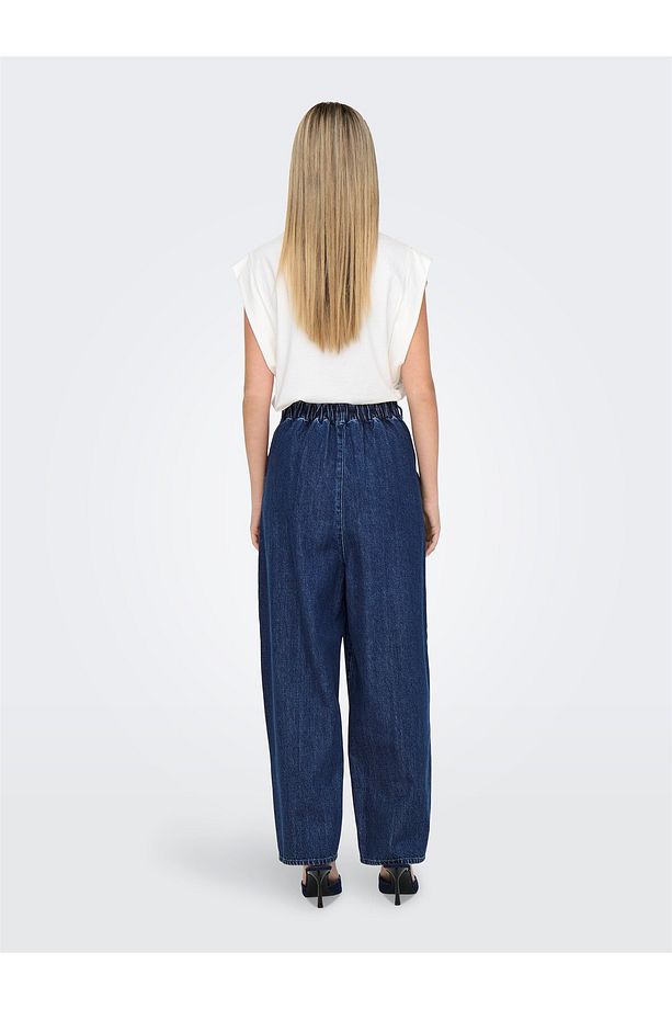 ONLLERIN HW BALLOON DB DNM QYT Kadın Lacivert Denim Pantolon - 15339183 - 4