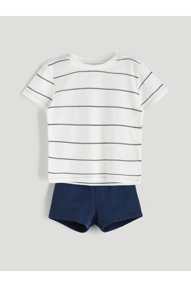 Striped Baby Boy T-Shirt and Shorts 2-Piece