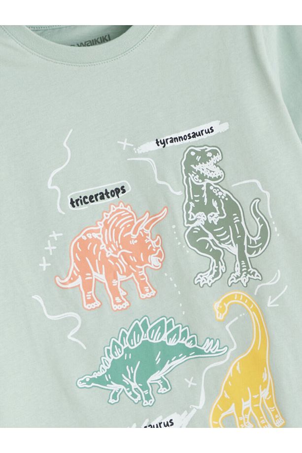 LCW Kids Yeşil Baskılı Erkek Çocuk Tişört ve Şort 2'li - 3