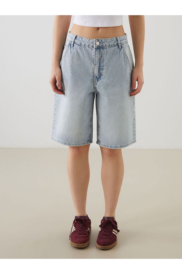 LCW Bermuda Fit Kadın Jean Şort - 2