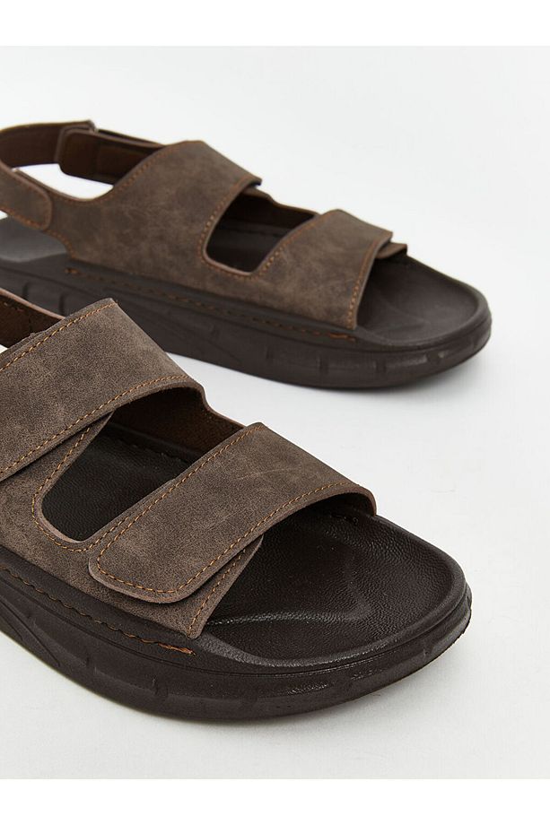 LCW STEPS Kahverengi Süet Görünümlü Erkek Sandalet - 3