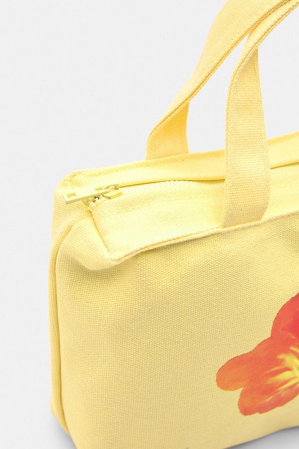 Çiçekli mini tote çanta - 2