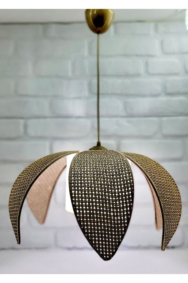 Hasır Hazeran Rattan Palmiye Model Bohem Salon Oturma Odası Hol Cafe Restaurant Tekli Sarkıt Avize - 7