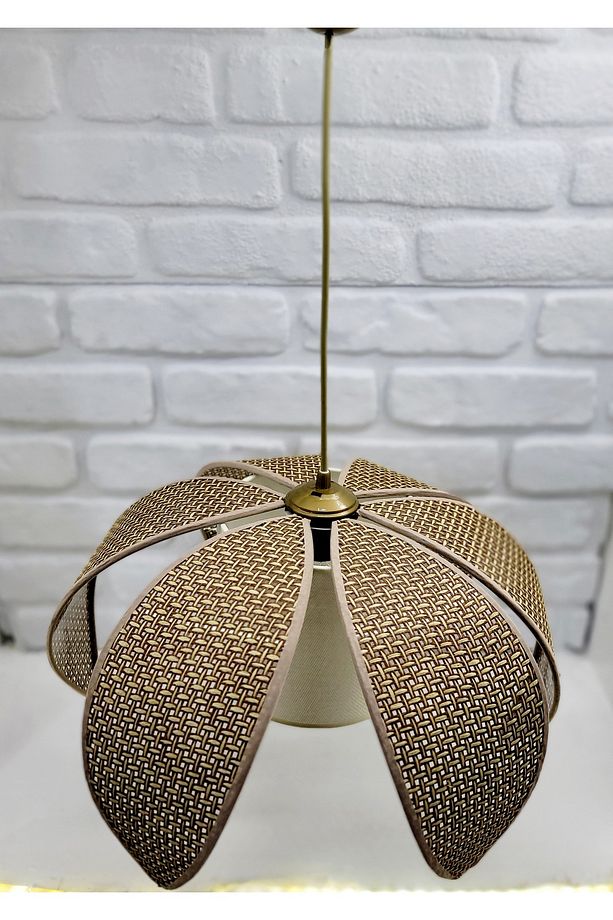 Hasır Hazeran Rattan Palmiye Model Bohem Salon Oturma Odası Hol Cafe Restaurant Tekli Sarkıt Avize - 6