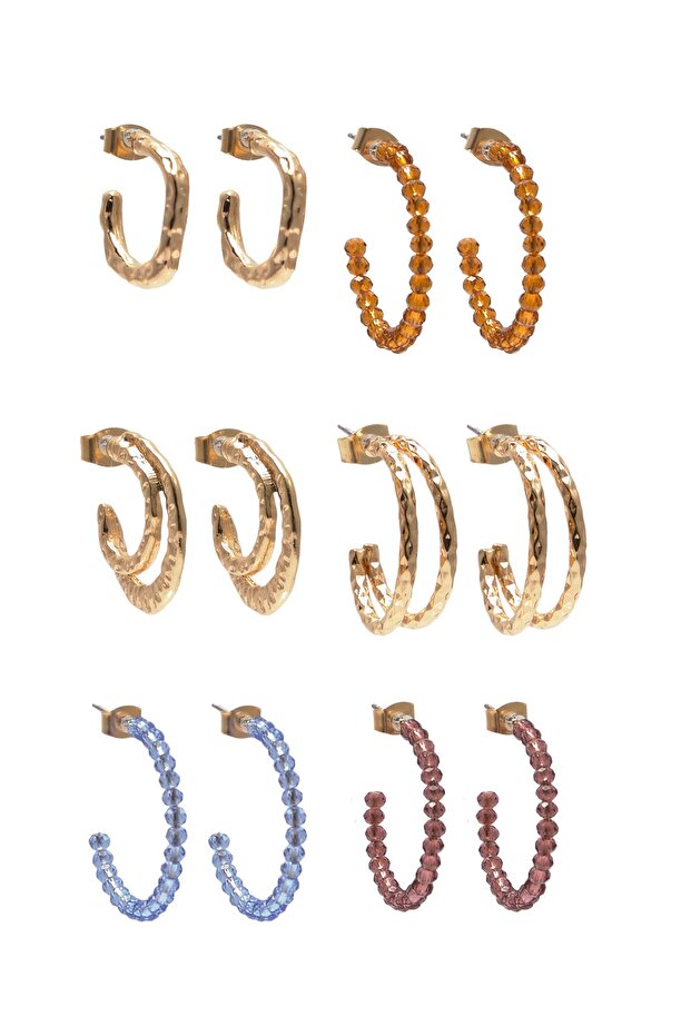 6'lı paket halka küpe - 3
