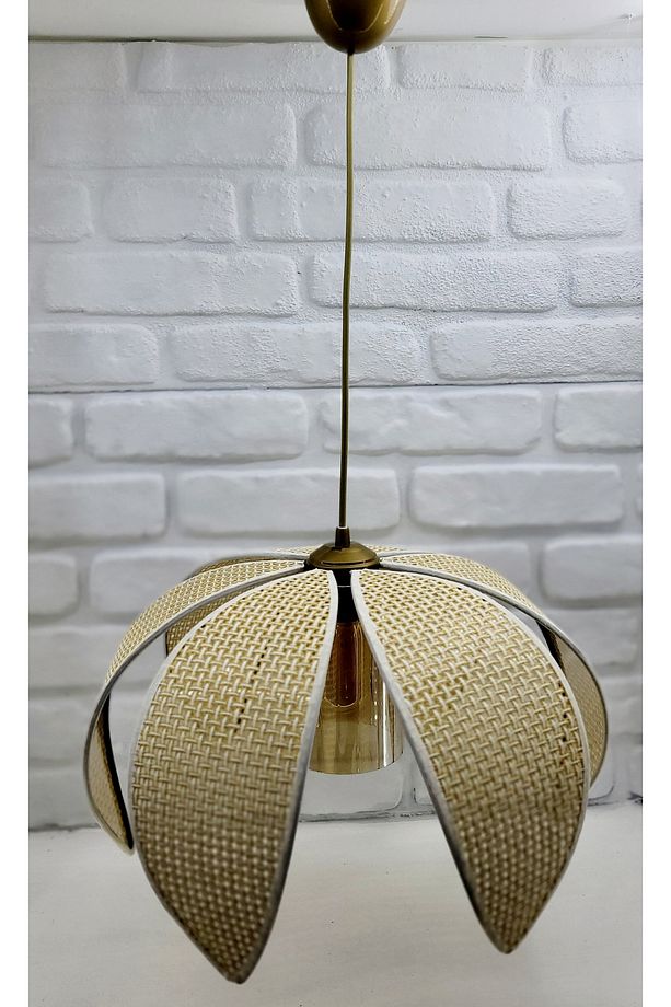 Hasır Hazeran Rattan Palmiye Model Bohem Salon Oturma Odası Hol Cafe Restaurant Tekli Sarkıt Avize - 6