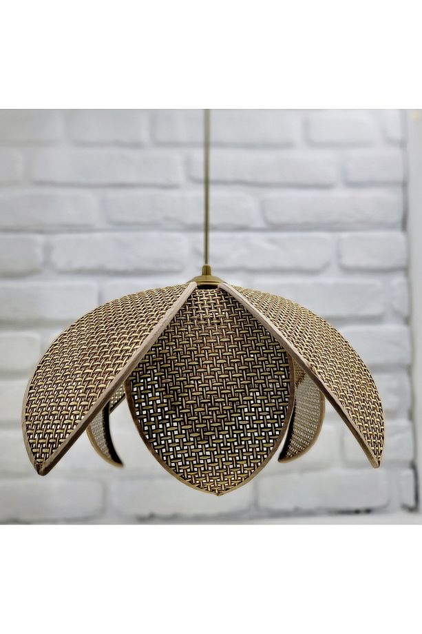 Hasır Hazeran Rattan Palmiye Model Bohem Salon Oturma Odası Hol Cafe Restaurant Tekli Sarkıt Avize - 7
