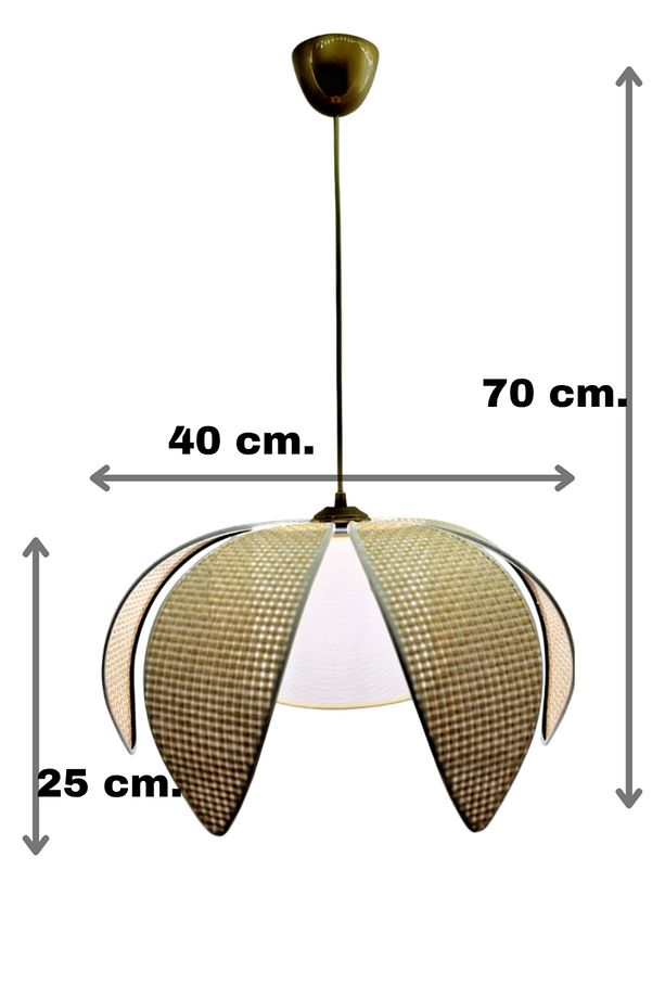 Hasır Hazeran Rattan Palmiye Model Bohem Salon Oturma Odası Hol Cafe Restaurant Tekli Sarkıt Avize - 3