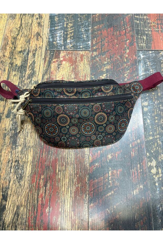 Ethnic Authentic 2 Compartment Waist Bag Waterproof Daily Travel Use