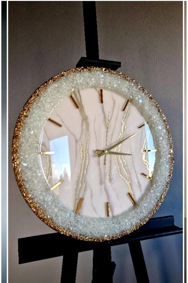Epoksi Tasarımlı Şık Duvar Saati - 40 cm çap - 5