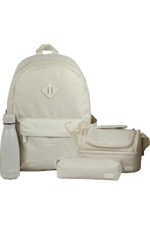 Solid Backpack 4-in-1 Value Set Backpack with Accessory Beige - 1